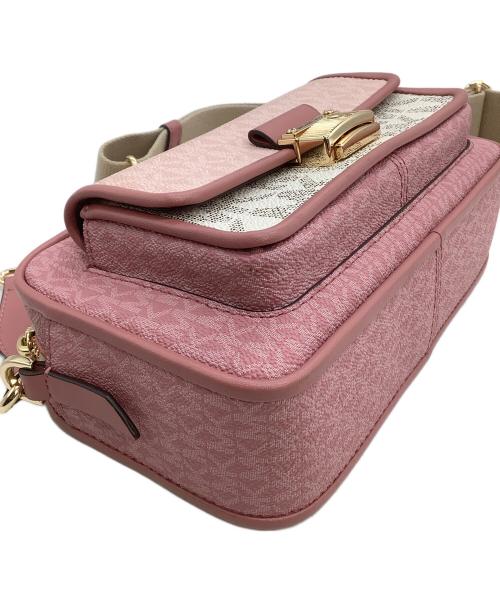 MICHAEL KORS（マイケル・コース）MICHAEL KORS (マイケル・コース) ショルダーバッグ  ブラッドショー ピンク×ホワイトの古着・服飾アイテム