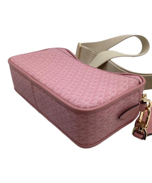 MICHAEL KORS（マイケル・コース）MICHAEL KORS (マイケル・コース) ショルダーバッグ  ブラッドショー ピンク×ホワイトの古着・服飾アイテム