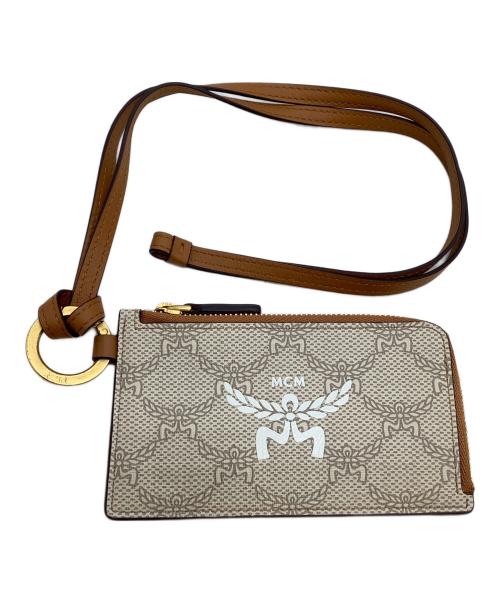 MCM（エムシーエム）MCM (エムシーエム) ジップカードケース　ランヤード ブラウンの古着・服飾アイテム