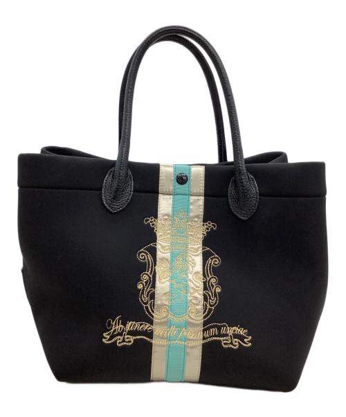 A.D.M.J.（エーディーエムジェイ）A.D.M.J. (エーディーエムジェイ) ハンドバッグ マジックライト センターリボントートM ブラックの古着・服飾アイテム