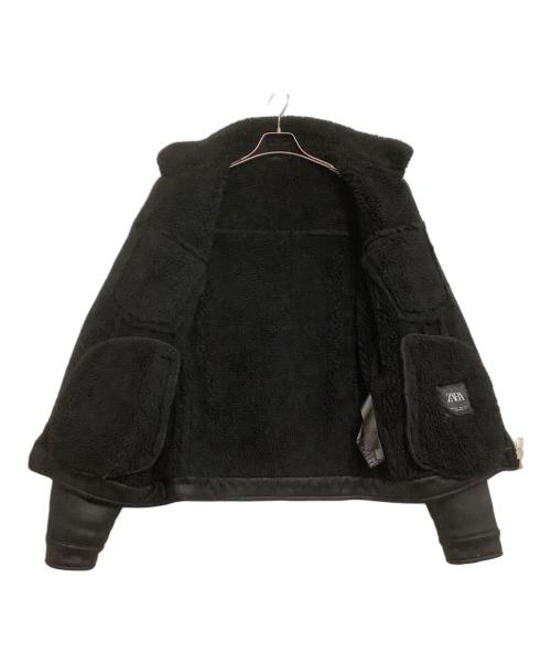 ZARA（ザラ）ZARA (ザラ) フェイクムートンジャケット ブラック サイズ:XLの古着・服飾アイテム