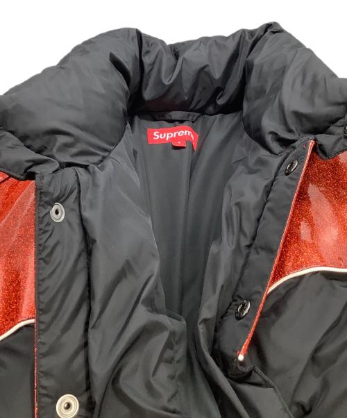 SUPREME（シュプリーム）SUPREME (シュプリーム) ダウンジャケット　Glitter Yoke Down Puffer Jacket　22AW レッド×ブラック サイズ:Sの古着・服飾アイテム
