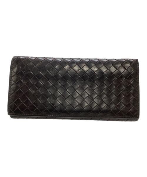 BOTTEGA VENETA（ボッテガベネタ）BOTTEGA VENETA (ボッテガベネタ) 長財布 イントレチャート ブラウンの古着・服飾アイテム