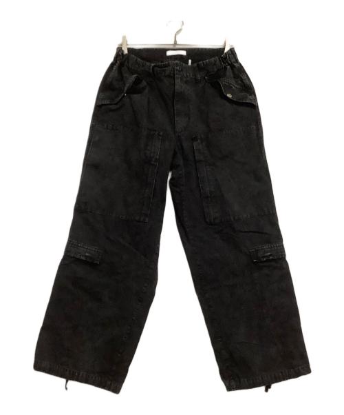 MSML（エムエスエムエル）MSML (エムエスエムエル) デニムカーゴパンツ GARMENT DYE CARGO PANTS ブラック サイズ:Sの古着・服飾アイテム