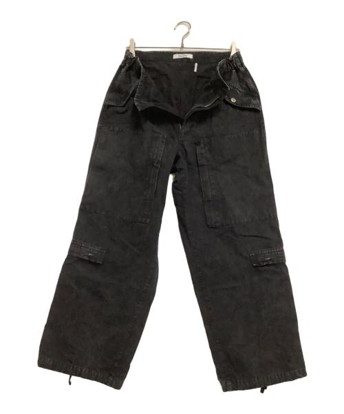MSML（エムエスエムエル）MSML (エムエスエムエル) デニムカーゴパンツ GARMENT DYE CARGO PANTS ブラック サイズ:Sの古着・服飾アイテム