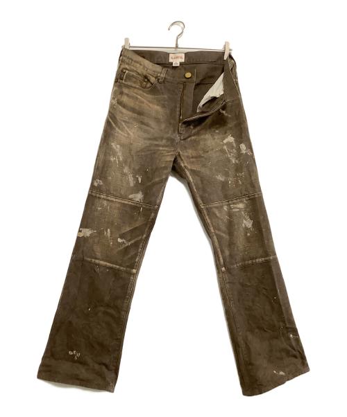 KAMIYA（カミヤ）KAMIYA (カミヤ) サージプリントパンツ ブラウン サイズ:Mの古着・服飾アイテム