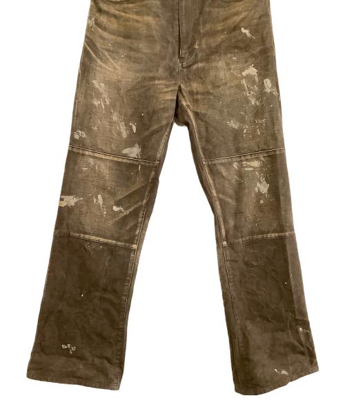 KAMIYA（カミヤ）KAMIYA (カミヤ) サージプリントパンツ ブラウン サイズ:Mの古着・服飾アイテム