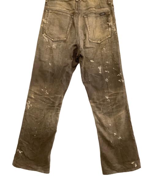 KAMIYA（カミヤ）KAMIYA (カミヤ) サージプリントパンツ ブラウン サイズ:Mの古着・服飾アイテム