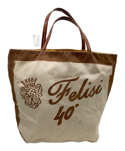 Felisi（フェリージ）Felisi (フェリージ) リバーシブルトートバッグ　40周年記念モデル イエロー×ブラウンの古着・服飾アイテム