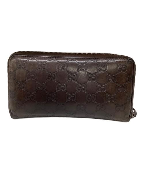 GUCCI（グッチ）GUCCI (グッチ) 長財布　グッチシマ 付属品	本体のみ ブラウンの古着・服飾アイテム