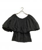 Whim Gazetteウィムガゼット）の古着「リネンオフショルブラウス」｜ブラック