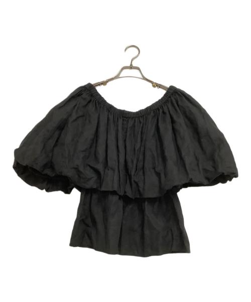 Whim Gazette（ウィムガゼット）Whim Gazette (ウィムガゼット) リネンオフショルブラウス ブラック サイズ:freeの古着・服飾アイテム