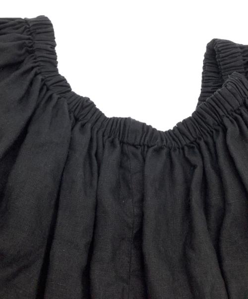 Whim Gazette（ウィムガゼット）Whim Gazette (ウィムガゼット) リネンオフショルブラウス ブラック サイズ:freeの古着・服飾アイテム