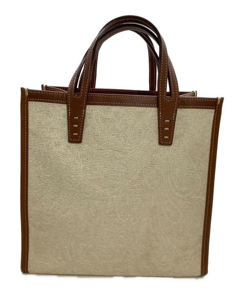 TOMORROW LAND（トゥモローランド）TOMORROW LAND (トゥモローランド) A VACATION (ア ヴァケーション) トートバッグ BOX スモールトートバッグ ブラウン×ホワイトの古着・服飾アイテム