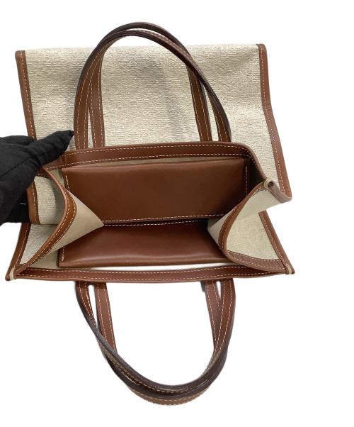 TOMORROW LAND（トゥモローランド）TOMORROW LAND (トゥモローランド) A VACATION (ア ヴァケーション) トートバッグ BOX スモールトートバッグ ブラウン×ホワイトの古着・服飾アイテム