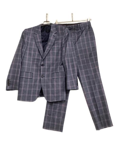 PAUL SMITH（ポールスミス）PAUL SMITH (ポールスミス) セットアップスーツ チェック ネイビー×パープル サイズ:Mの古着・服飾アイテム