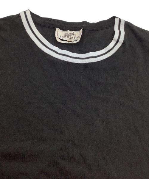 HERMES（エルメス）HERMES (エルメス) 半袖Tシャツ ブラック×ホワイト サイズ:XLの古着・服飾アイテム