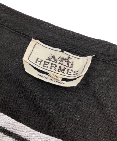 HERMES（エルメス）HERMES (エルメス) 半袖Tシャツ ブラック×ホワイト サイズ:XLの古着・服飾アイテム