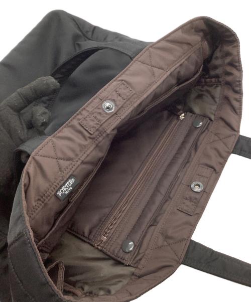 PORTER（ポーター）PORTER (ポーター) ナイロントートバッグ　クリーム ブラックの古着・服飾アイテム