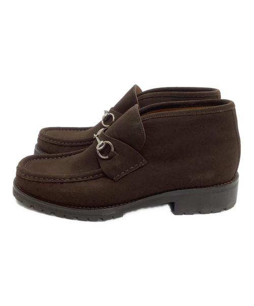 GUCCI（グッチ）GUCCI (グッチ) ホースビットチャッカーブーツ ブラウン サイズ:42 1/2の古着・服飾アイテム