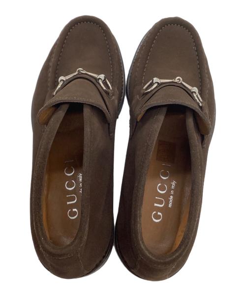 GUCCI（グッチ）GUCCI (グッチ) ホースビットチャッカーブーツ ブラウン サイズ:42 1/2の古着・服飾アイテム