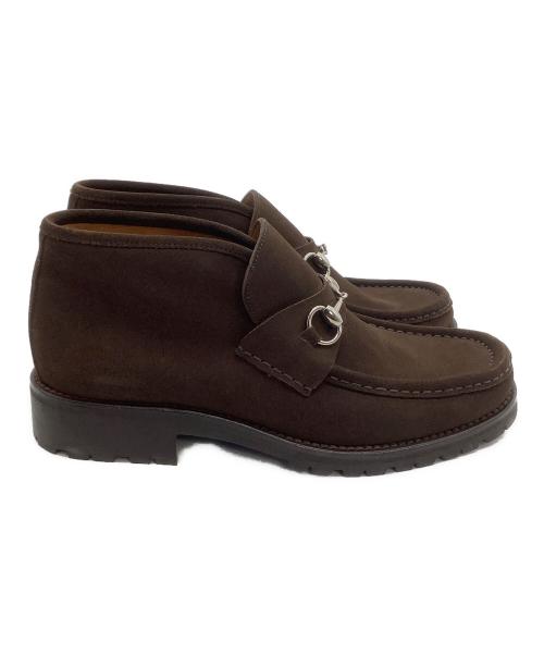 GUCCI（グッチ）GUCCI (グッチ) ホースビットチャッカーブーツ ブラウン サイズ:42 1/2の古着・服飾アイテム