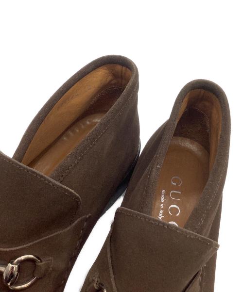 GUCCI（グッチ）GUCCI (グッチ) ホースビットチャッカーブーツ ブラウン サイズ:42 1/2の古着・服飾アイテム