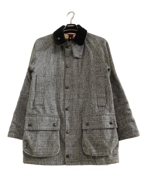 Barbour（バブアー）Barbour (バブアー) ジップジャケット　BEAUFORT　グレンチェック 裏地ペイズリー ブラック×ホワイト サイズ:38の古着・服飾アイテム