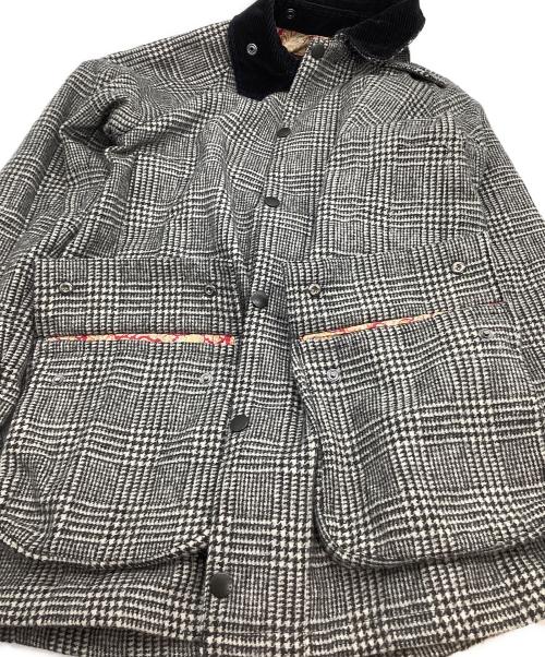 Barbour（バブアー）Barbour (バブアー) ジップジャケット　BEAUFORT　グレンチェック 裏地ペイズリー ブラック×ホワイト サイズ:38の古着・服飾アイテム