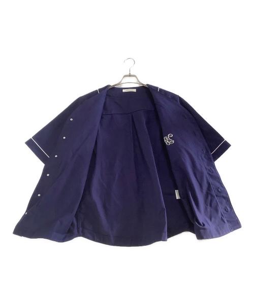 WALES BONNER（ウェールズボナー）WALES BONNER (ウェールズボナー) 半袖シャツ　FREESTYLE SHIRT - NAVY　24年 ネイビー サイズ:48の古着・服飾アイテム