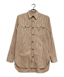 DRIES VAN NOTEN（ドリスヴァンノッテン）の古着「長袖シャツ」｜ブラウン×ホワイト