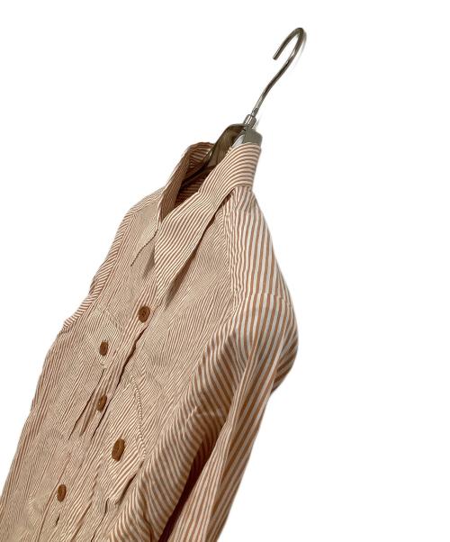 DRIES VAN NOTEN（ドリスヴァンノッテン）DRIES VAN NOTEN (ドリスヴァンノッテン) 長袖シャツ ブラウン×ホワイト サイズ:44の古着・服飾アイテム