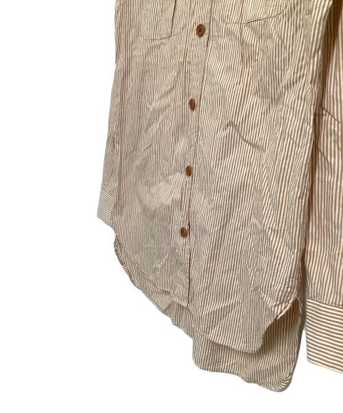DRIES VAN NOTEN（ドリスヴァンノッテン）DRIES VAN NOTEN (ドリスヴァンノッテン) 長袖シャツ ブラウン×ホワイト サイズ:44の古着・服飾アイテム