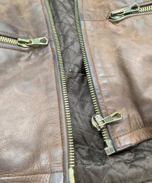 Antica Pelleria（アンティカ・ペッレリーア）Antica Pelleria (アンティカ・ペッレリーア) レザージャケット ブラウン サイズ:48の古着・服飾アイテム