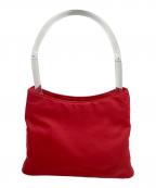 PRADAプラダ）の古着「ハンドバッグ クリアハンドル」｜レッド