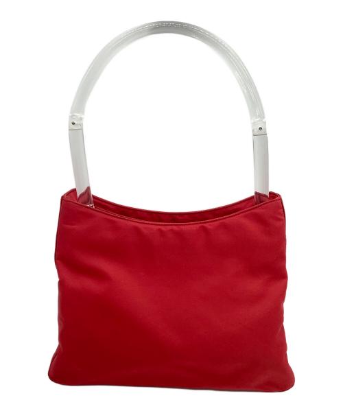 PRADA（プラダ）PRADA (プラダ) ハンドバッグ クリアハンドル レッドの古着・服飾アイテム