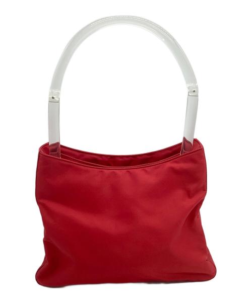 PRADA（プラダ）PRADA (プラダ) ハンドバッグ クリアハンドル レッドの古着・服飾アイテム