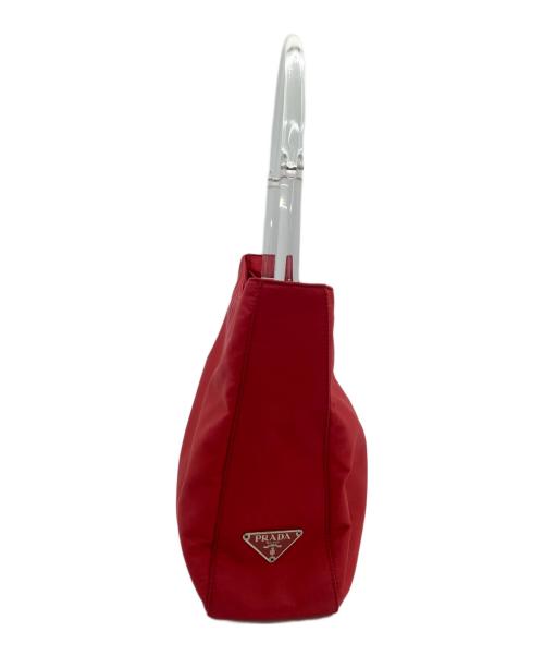 PRADA（プラダ）PRADA (プラダ) ハンドバッグ クリアハンドル レッドの古着・服飾アイテム