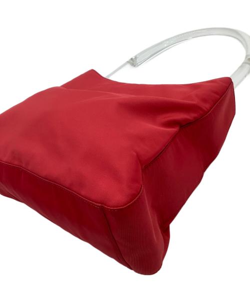 PRADA（プラダ）PRADA (プラダ) ハンドバッグ クリアハンドル レッドの古着・服飾アイテム