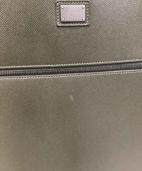DOLCE & GABBANA（ドルチェ＆ガッバーナ）DOLCE & GABBANA (ドルチェ＆ガッバーナ) レザーキャリーバッグ カーキの古着・服飾アイテム