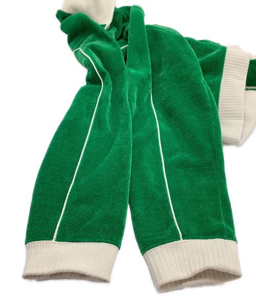 SATUR（セター）SATUR (セター) ブルゾン　ハゼンベルベットショートトラックジャケット グリーン×ホワイト サイズ:Lの古着・服飾アイテム