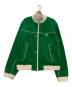 SATUR（セター）の古着「ブルゾン　ハゼンベルベットショートトラックジャケット」｜グリーン×ホワイト