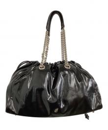 BADGIGI（バッドジジ）の古着「チェーンショルダーバッグ チェーン スクエア ドローストリング」｜ブラック×シルバー