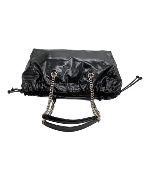 BADGIGI（バッドジジ）BADGIGI (バッドジジ) チェーンショルダーバッグ チェーン スクエア ドローストリング ブラック×シルバーの古着・服飾アイテム