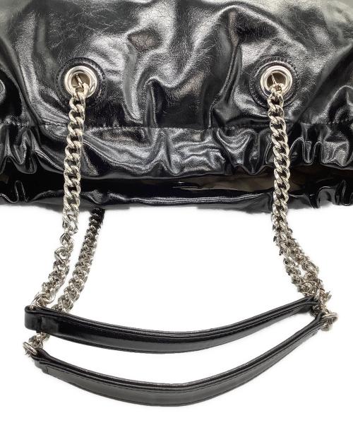 BADGIGI（バッドジジ）BADGIGI (バッドジジ) チェーンショルダーバッグ チェーン スクエア ドローストリング ブラック×シルバーの古着・服飾アイテム