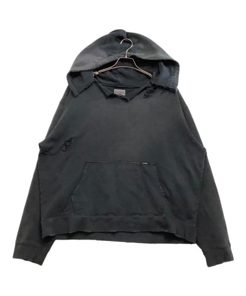KAMIYA（カミヤ）KAMIYA (カミヤ) プルオーバーパーカー　24SS CROSS PRINTED HOODIE グレー サイズ:Mの古着・服飾アイテム