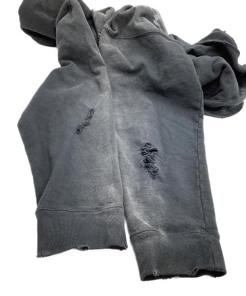 KAMIYA（カミヤ）KAMIYA (カミヤ) プルオーバーパーカー　24SS CROSS PRINTED HOODIE グレー サイズ:Mの古着・服飾アイテム