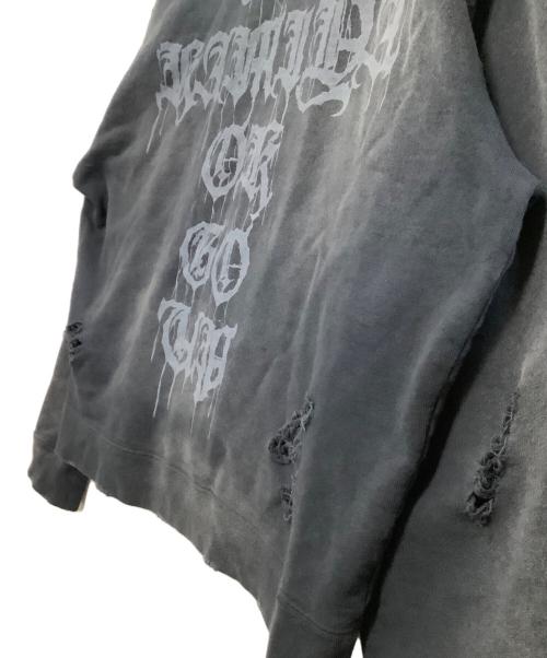 KAMIYA（カミヤ）KAMIYA (カミヤ) プルオーバーパーカー　24SS CROSS PRINTED HOODIE グレー サイズ:Mの古着・服飾アイテム