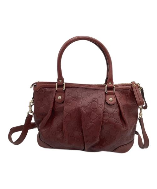 GUCCI（グッチ）GUCCI (グッチ) 2WAYバッグ グッチシマ レッドの古着・服飾アイテム