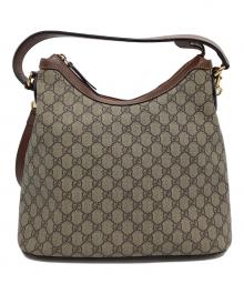 GUCCI（グッチ）の古着「2WAYショルダーバッグ　GGスプリーム　ホーボー」｜ブラウン